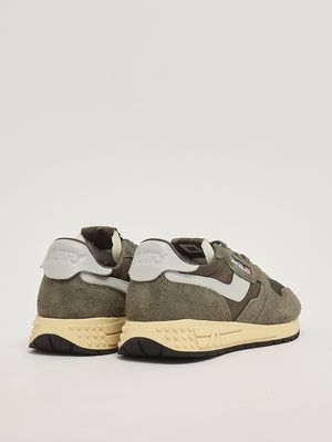 3. Sneakers uomo Reelwind Low in nylon, suede e pelle liscia Oliva Scuro