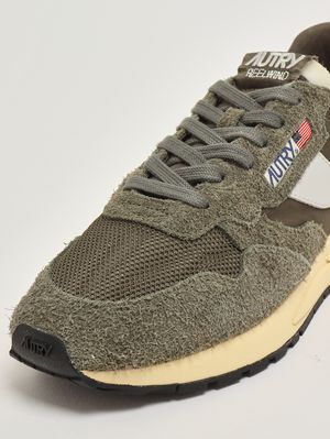 5. Sneakers uomo Reelwind Low in nylon, suede e pelle liscia Oliva Scuro
