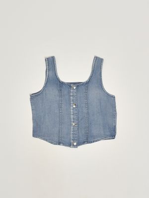 1. Girls' denim-effect top Denim