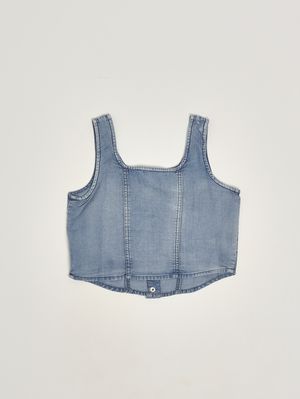 2. Girls' denim-effect top Denim