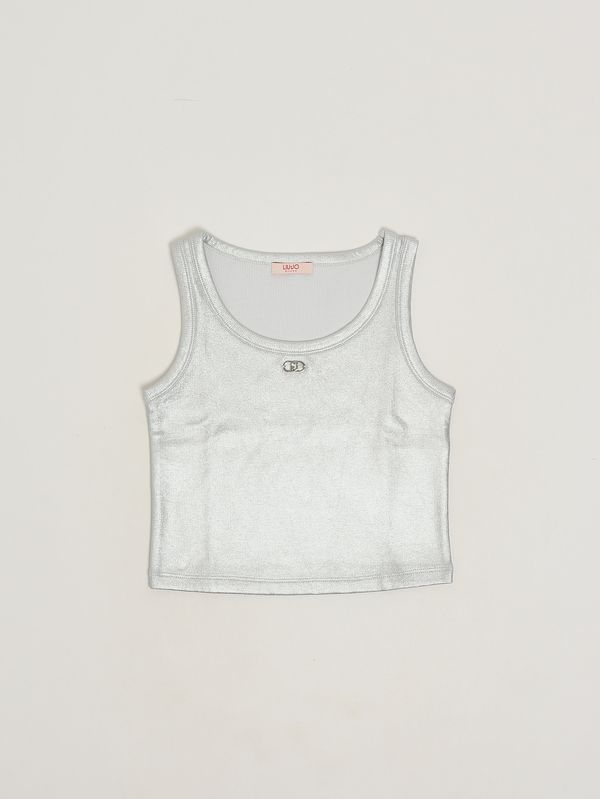 1. Mädchen-Top aus Stretch-Baumwollmix Silber Liu Jo ga6146j3894