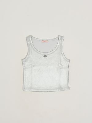 1. Girls' stretch cotton-blend top Silver