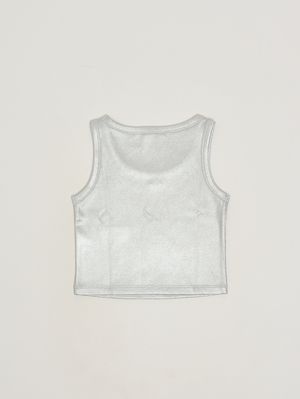 2. Girls' stretch cotton-blend top Silver