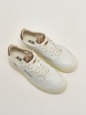 2. Sneakers donna Medalist Low in pelle White-Leopard