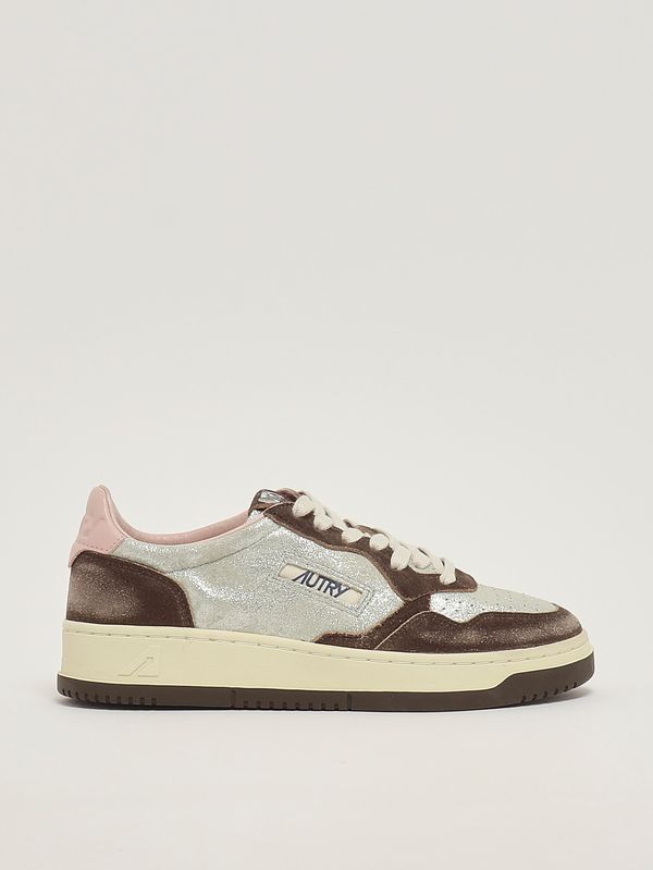 Sneakers donna Medalist Low in suede Silver-Mustang Autry