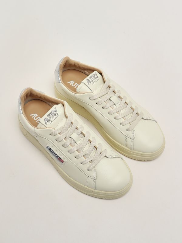 2. Sneakers donna Dallas Low in pelle Marshmallow-Silver Autry adlwmr07