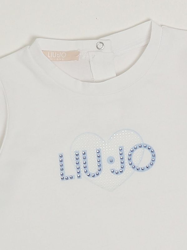 3. T-shirt neonata in cotone stretch Bianco Liu Jo ha6062js003