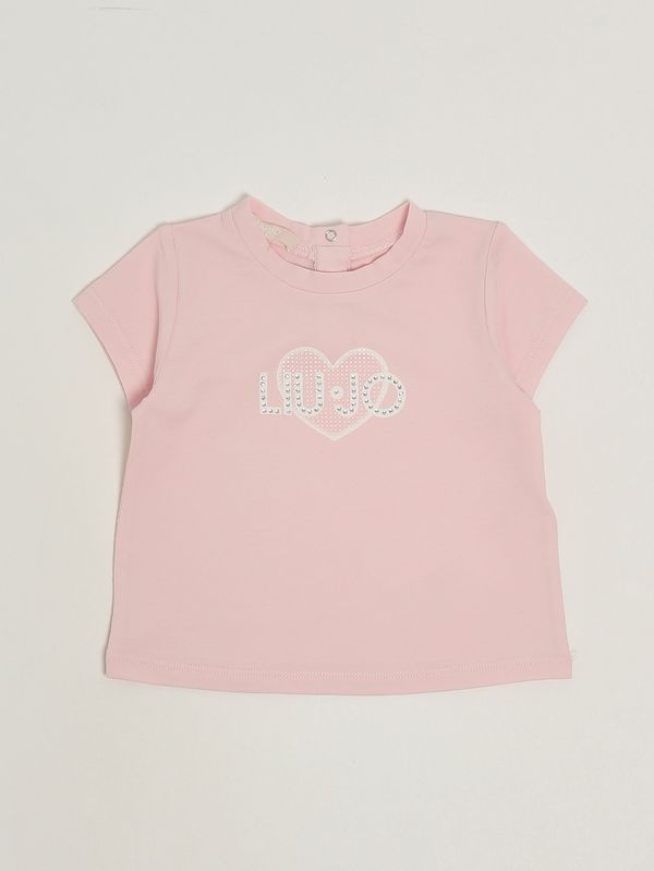 1. T-shirt neonata in cotone stretch Rosa Liu Jo ha6062js003