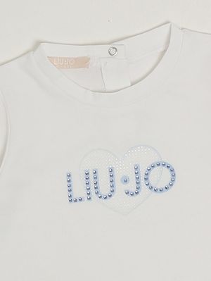 3. Camiseta de algodón elástico para bebé niña Blanco