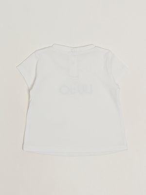 2. Camiseta de algodón elástico para bebé niña Blanco