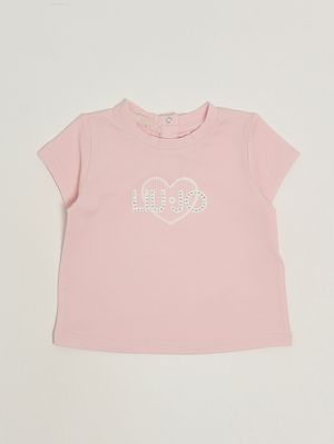 1. Camiseta de algodón elástico para bebé niña Rosa