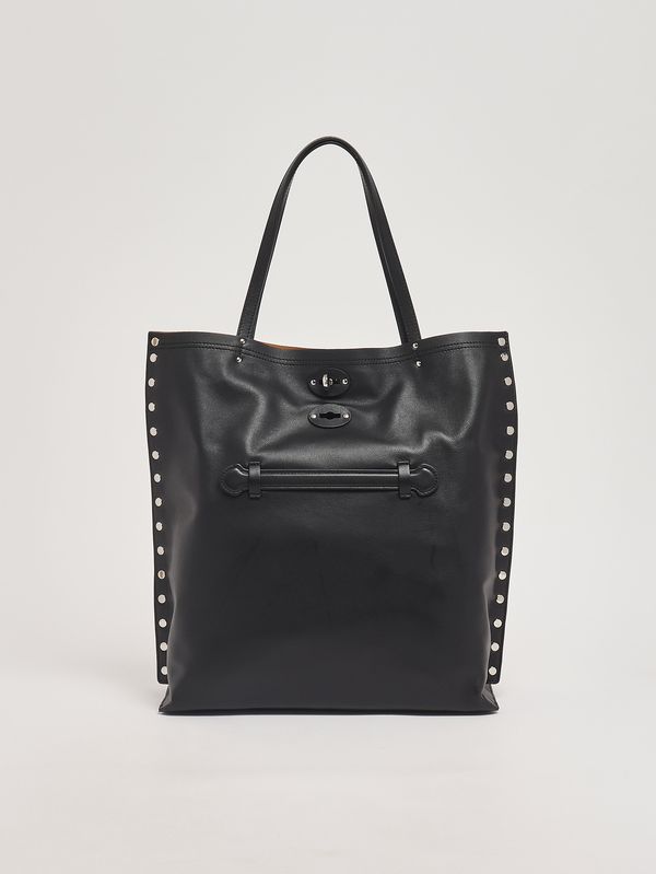 Sac femme A Spasso Saeta M en cuir Noir Zanellato