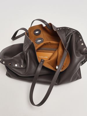 4. Borsa donna A Spasso Saeta M in pelle Brown Marengo