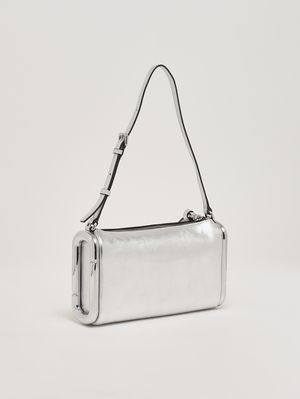 2. Juliette shoulder bag in metallic laminated leather Silver
