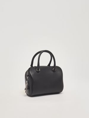 2. The Micro Bauletto Leather Mini Bag with Draped Detail Black