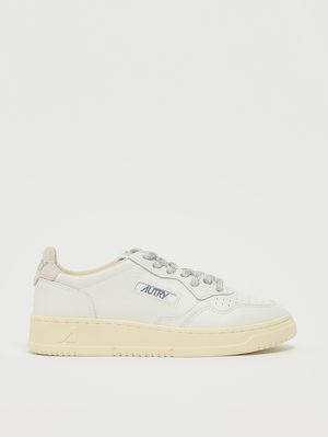 1. Sneakers Medalist Low da donna con dettagli Lurex White-Silver