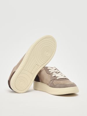 4. Herren-Sneaker Medalist Low aus Wildleder Tricolor-Taupe