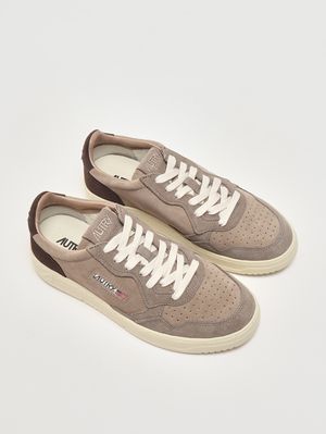 2. Herren-Sneaker Medalist Low aus Wildleder Tricolor-Taupe