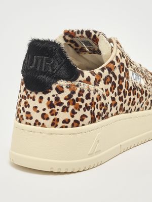 5. Medalist Low Damen-Sneaker aus Leder Leopard-Black