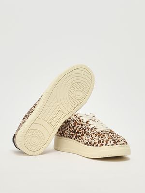 4. Medalist Low Damen-Sneaker aus Leder Leopard-Black