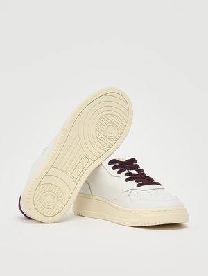 4. Medalist Low Damen-Sneaker aus Leder und Samt White-Fig