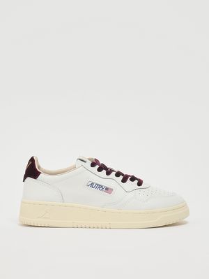 1. Medalist Low Damen-Sneaker aus Leder und Samt White-Fig