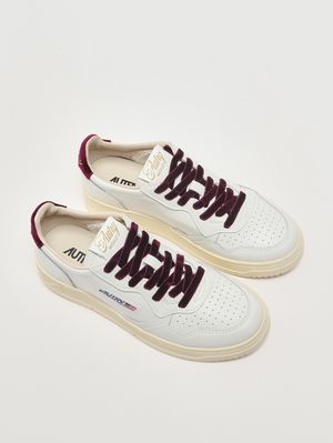 2. Medalist Low Damen-Sneaker aus Leder und Samt White-Fig