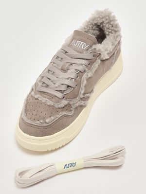 5. Medalist Low Damen-Sneaker aus Leder Taupe