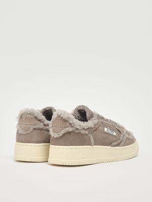 3. Medalist Low Damen-Sneaker aus Leder Taupe