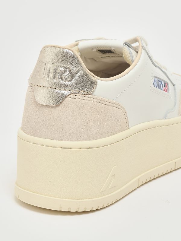 5. Sneakers donna Platform Low in pelle White-Platinum Autry ptlwls01