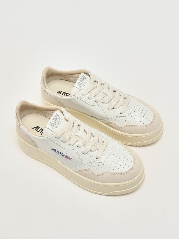 2. Sneakers donna Platform Low in pelle White-Platinum Autry ptlwls01