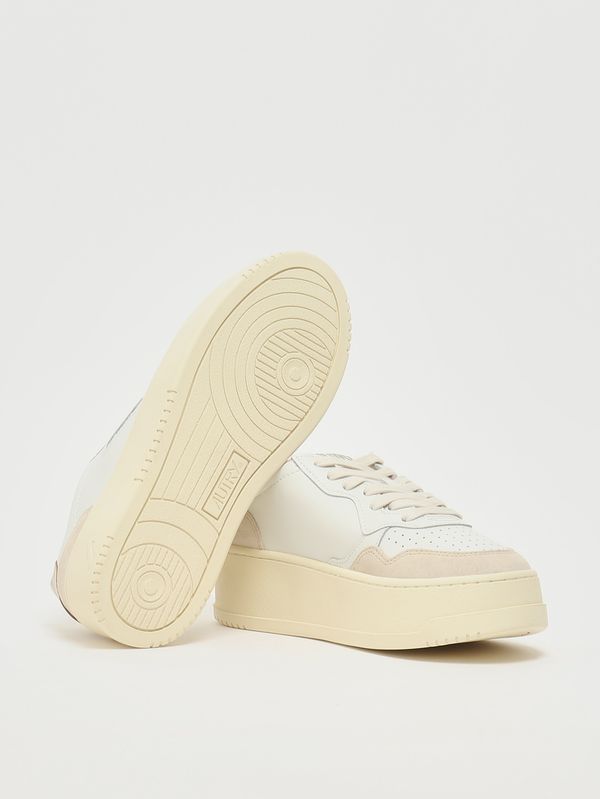 4. Sneakers donna Platform Low in pelle White-Platinum Autry ptlwls01
