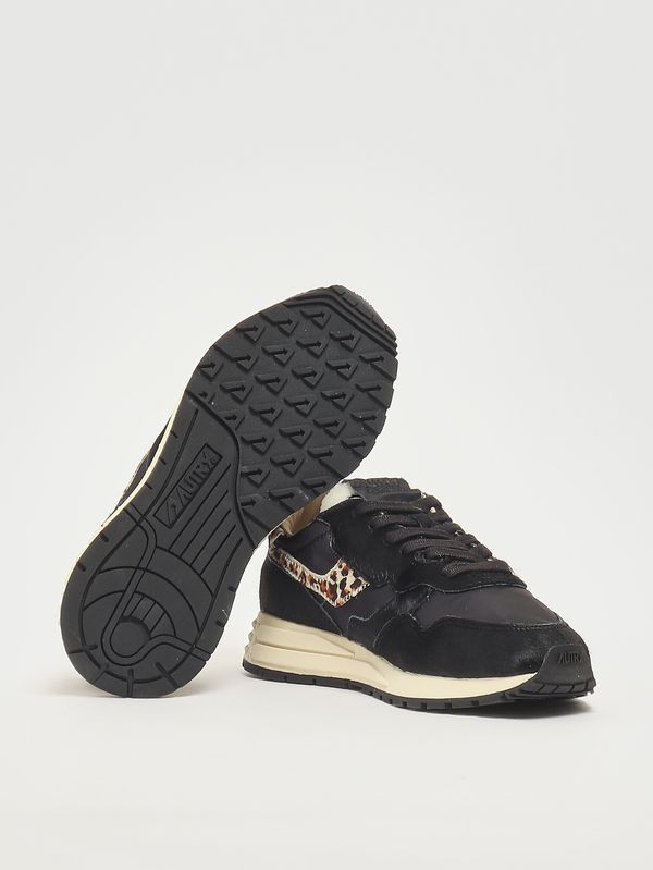 4. Sneakers donna Reelwind Low in pelle e nylon Black-Leo Autry wwlwoi01