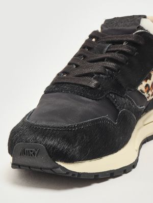5. Reelwind Low Damen-Sneaker aus Leder und Nylon Black-Leo