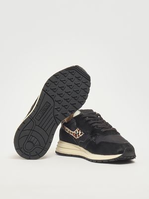 4. Reelwind Low Damen-Sneaker aus Leder und Nylon Black-Leo