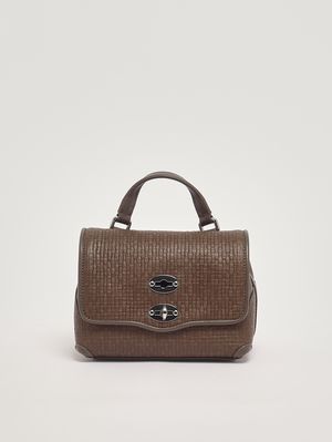 1. Postina Cestaia Baby bag in woven leather Grey Ostia Antica