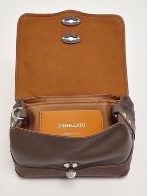 4. Postina Cestaia Baby bag in woven leather Grey Ostia Antica