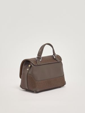 2. Postina Cestaia Baby bag in woven leather Grey Ostia Antica