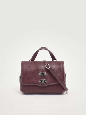 3. Postina Cestaia Baby bag in woven leather Red Chianti