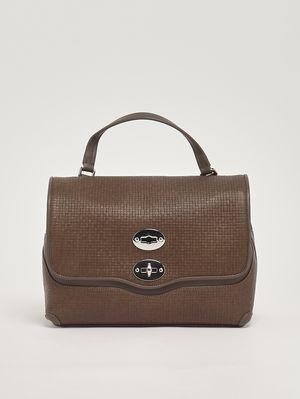 1. Borsa donna Postina Cestaia S in pelle intrecciata Grey Ostia Antica