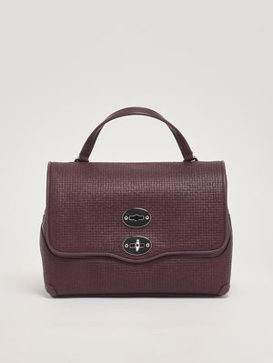 1. Damenhandtasche Postina Cestaia S aus geflochtenem Leder Red Chianti