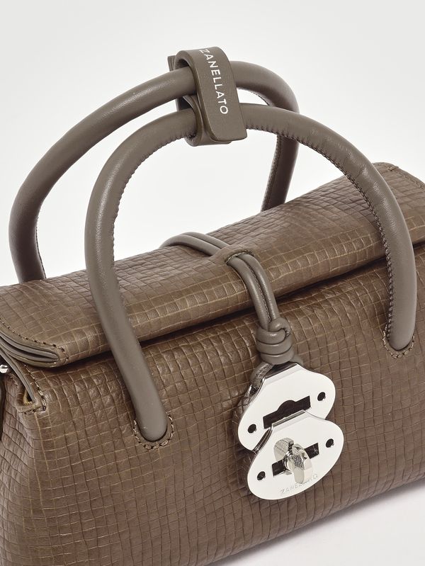 5. Dotta Cestaia Baby bag in woven leather Grey Ostia Antica Zanellato 0687502330000 b