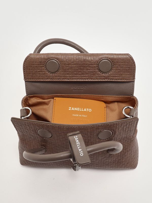 4. Dotta Cestaia Baby bag in woven leather Grey Ostia Antica Zanellato 0687502330000 b