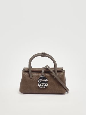 3. Dotta Cestaia Baby bag in woven leather Grey Ostia Antica