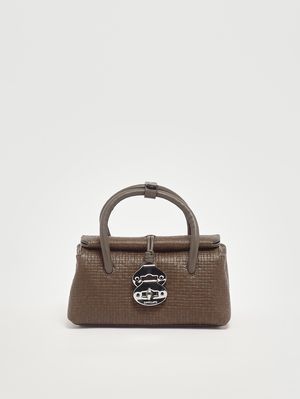 1. Dotta Cestaia Baby bag in woven leather Grey Ostia Antica