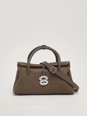 3. Borsa donna Dotta Cestaia S in pelle intrecciata Grey Ostia Antica