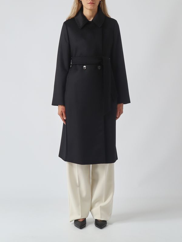 Max Mara Studio Bcollag women's virgin wool coat - Black