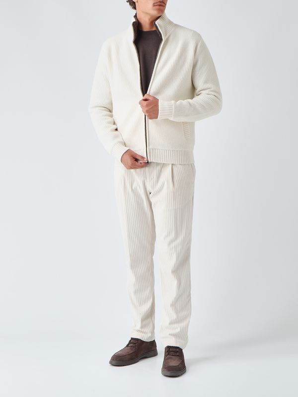 Herno Men's wool cardigan - White | Caposerio.com