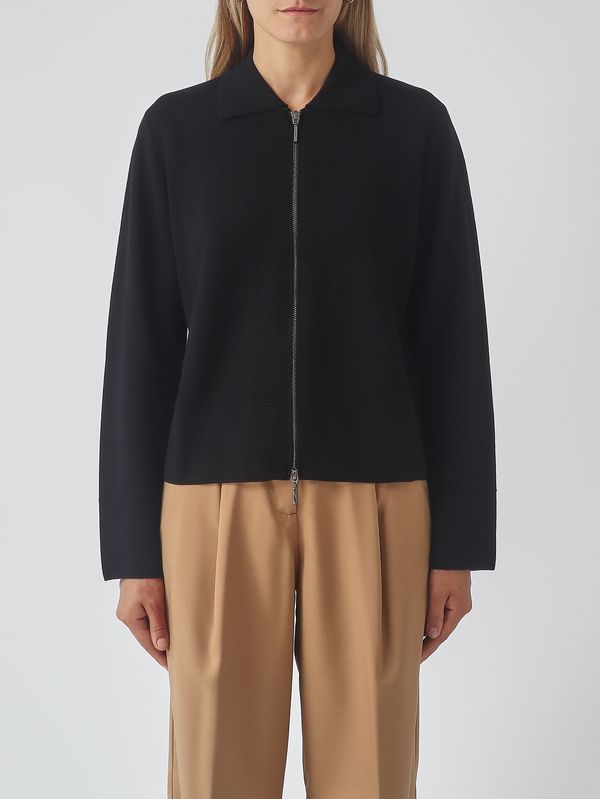 MM Max Mara Women's Snack virgin wool knit cardigan - Black