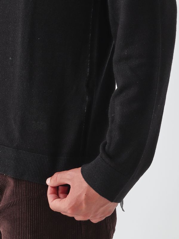 Emporio Armani Men's wool cardigan - Black | Caposerio.com
